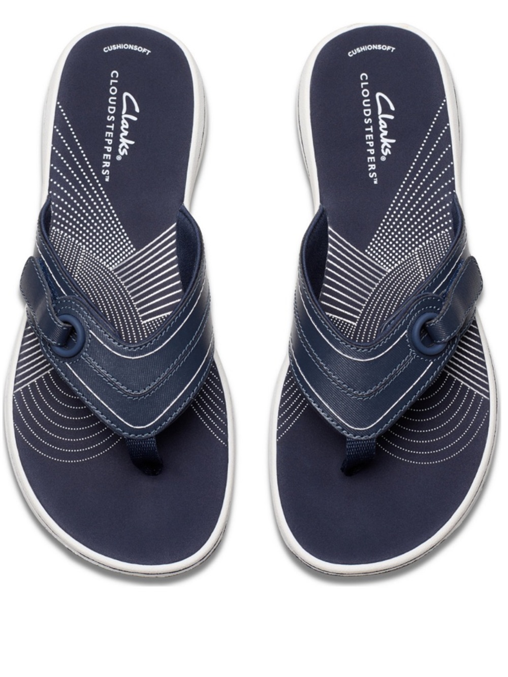 NWT Women’s Clark’s Cloudstepper Breeze Rayna Flip Flops Sandals, size 11, navy